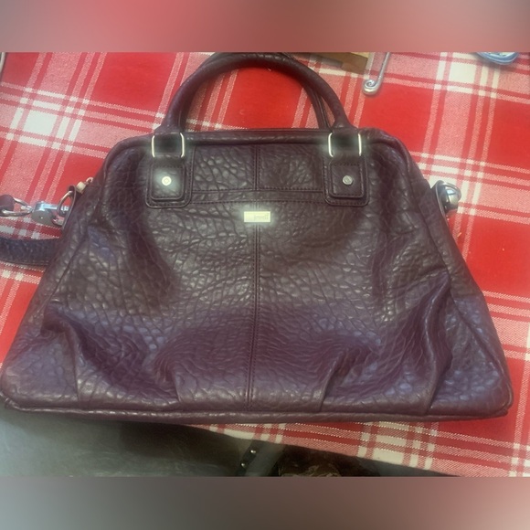Jewell Handbags - Vintage Leather Tote in Rich Purple